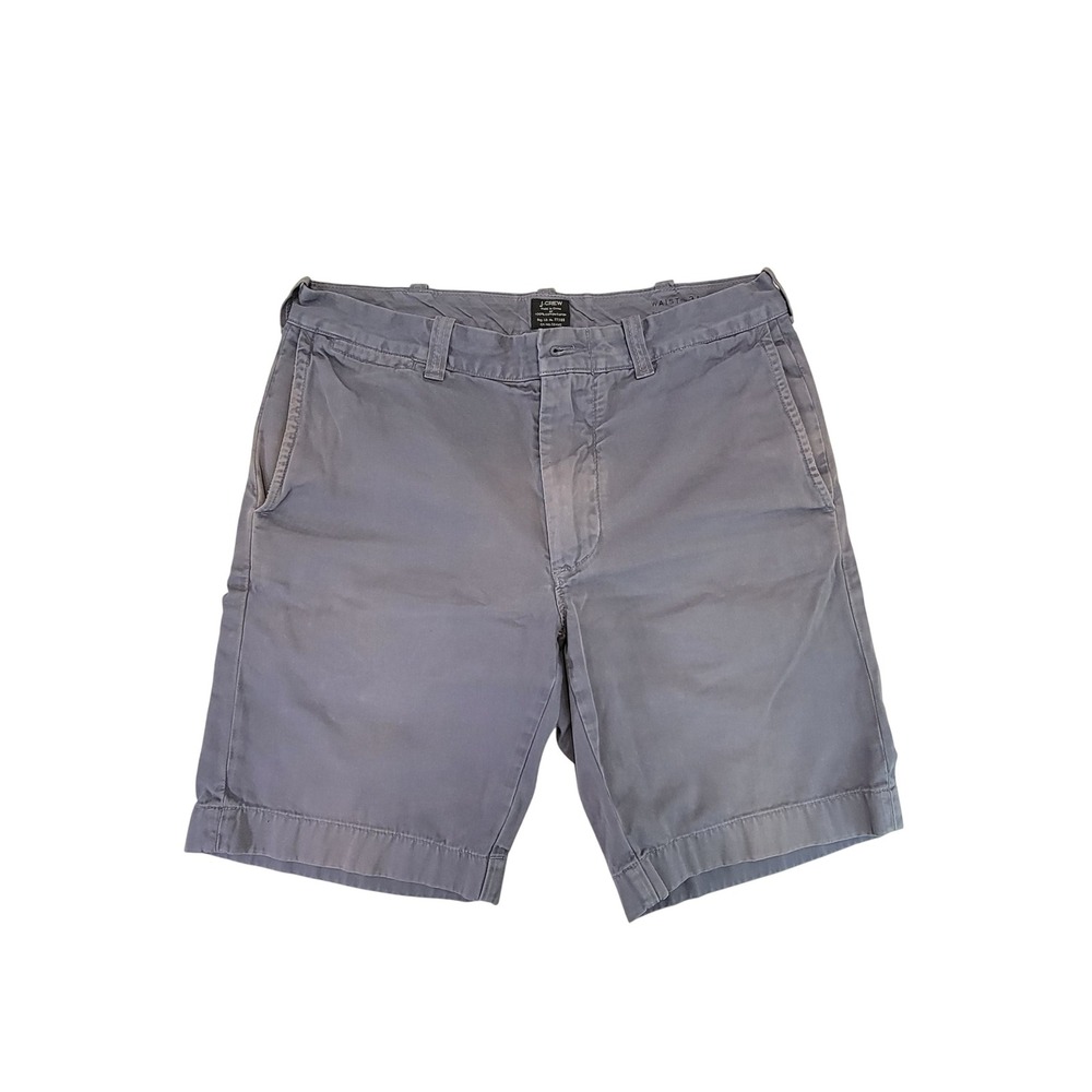 J Crew Mens‎ Gray Flat Front Cotton Chino Shorts Size 31